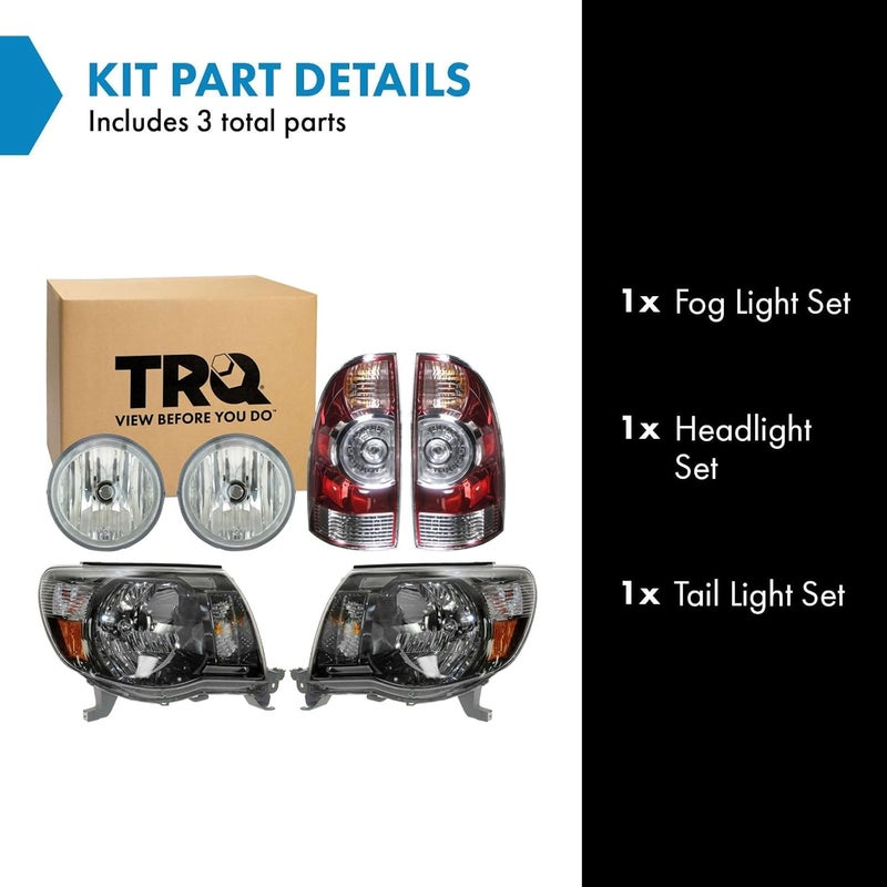 TRQ Lighting Kit Driver & Passenger Side Compatible with 2008-2011 Toyota Tacoma TO2502181 TO2503181 TO2592117 TO2800162 TO2800177 TO2801177 - Image 2